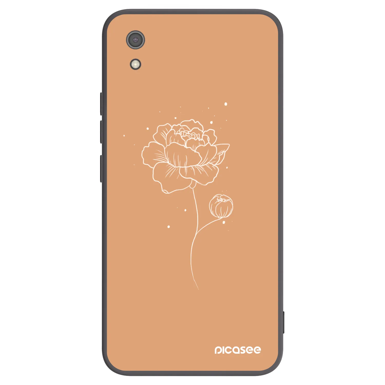 Picasee silikónový čierny obal pre Xiaomi Redmi 7A - Peonies
