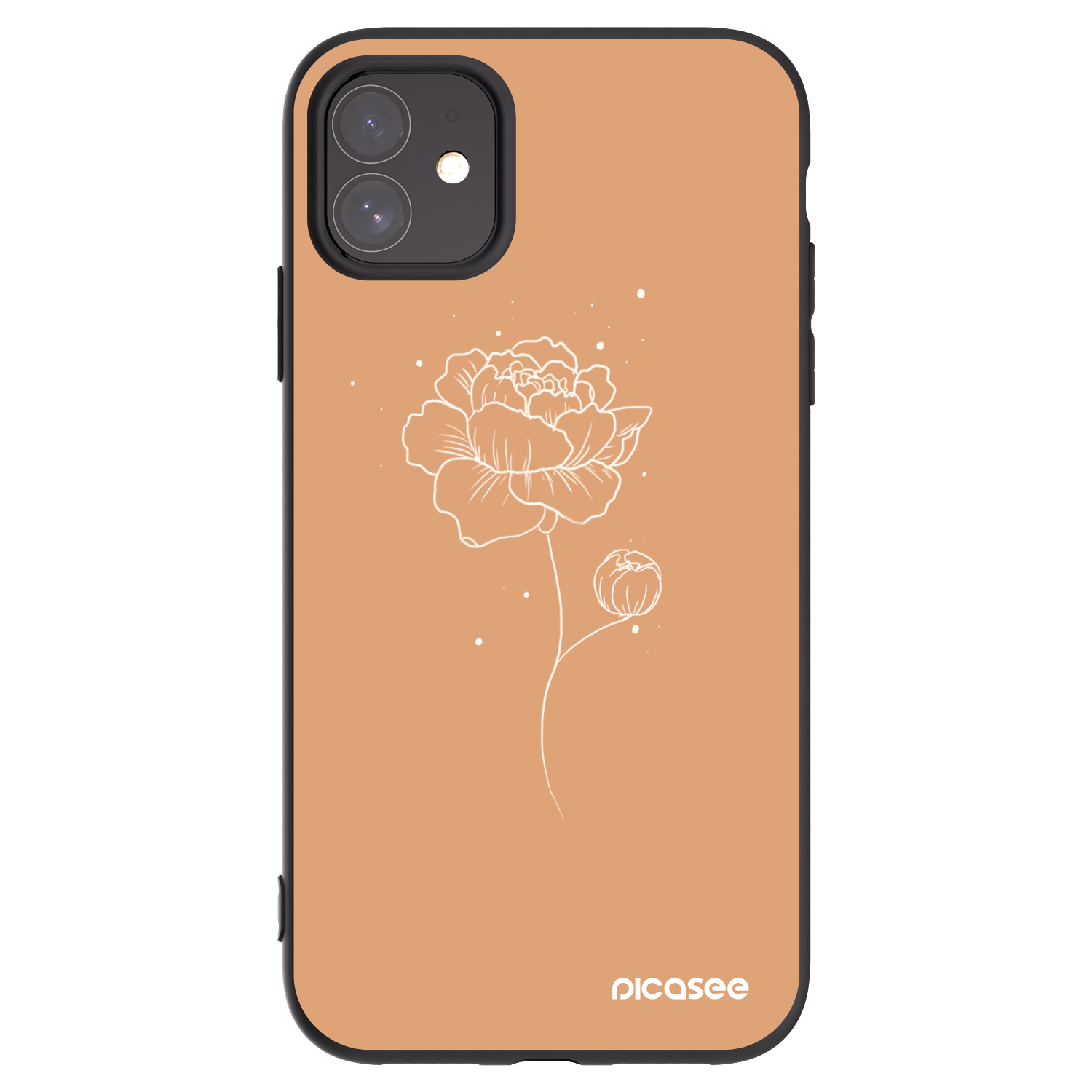 Picasee silikónový čierny obal pre Apple iPhone 11 - Peonies