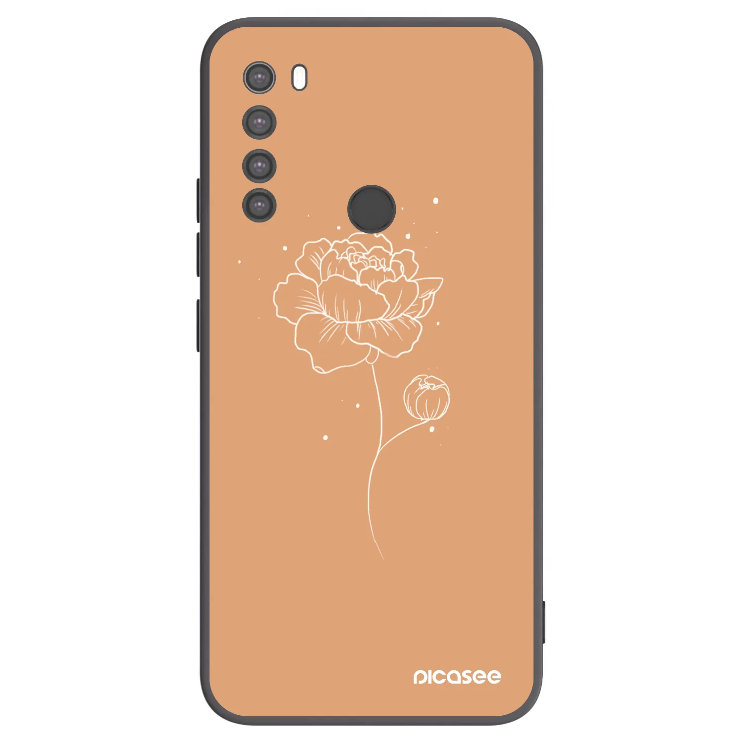 Picasee silikónový čierny obal pre Xiaomi Redmi Note 8 - Peonies
