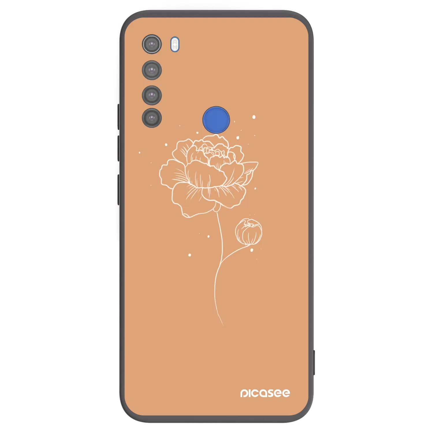 Picasee silikónový čierny obal pre Xiaomi Redmi Note 8T - Peonies