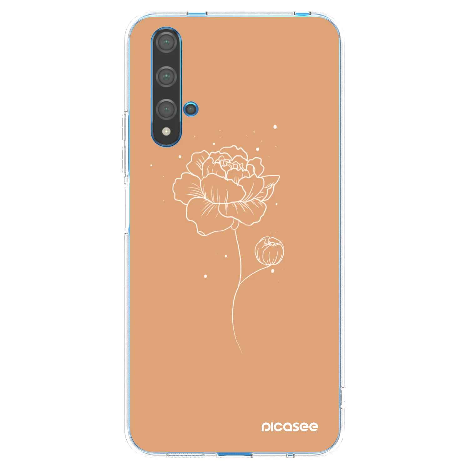 Picasee silikónový prehľadný obal pre Huawei Nova 5T - Peonies