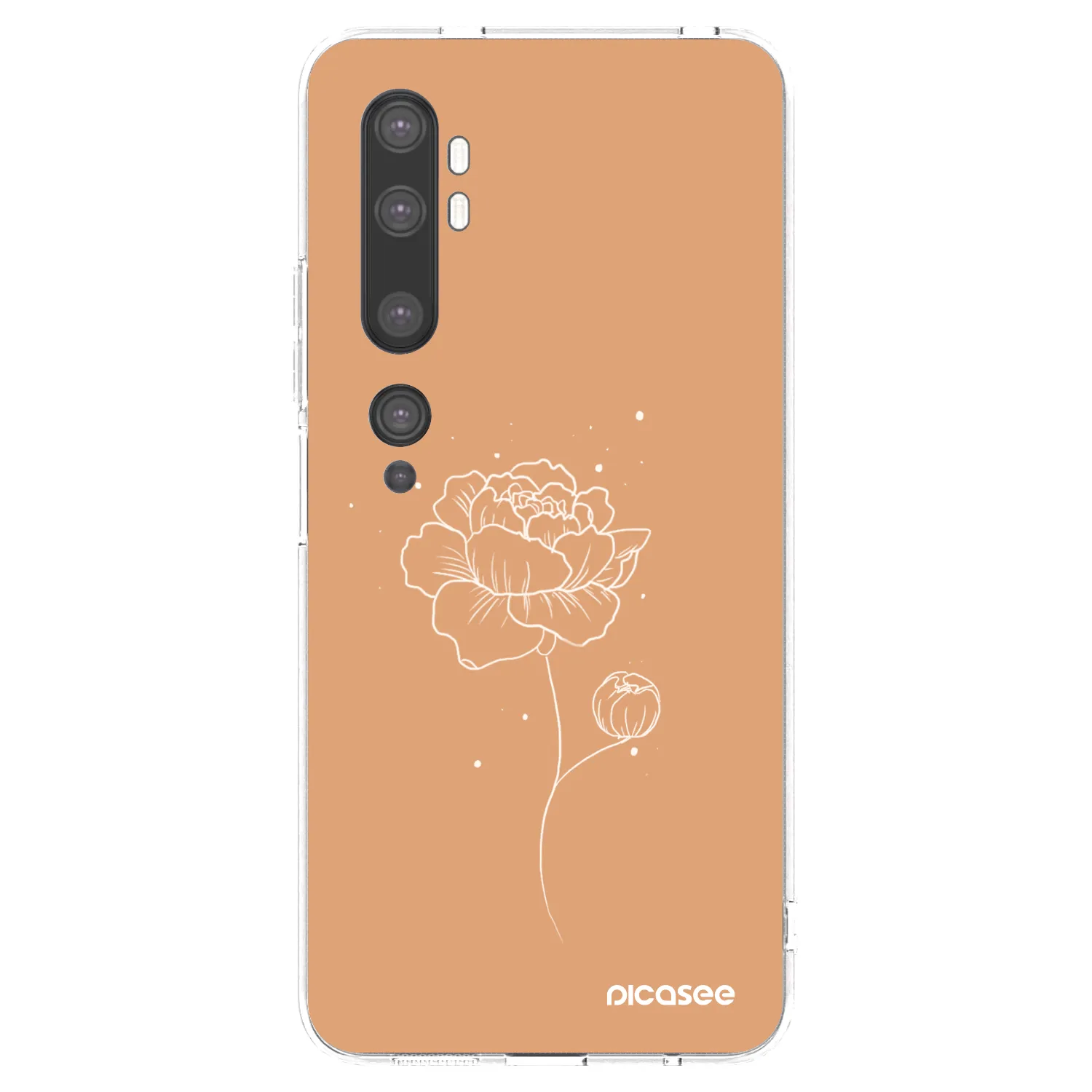 Silikónový prehľadný obal pre Xiaomi Mi Note 10 (Pro) - Peonies