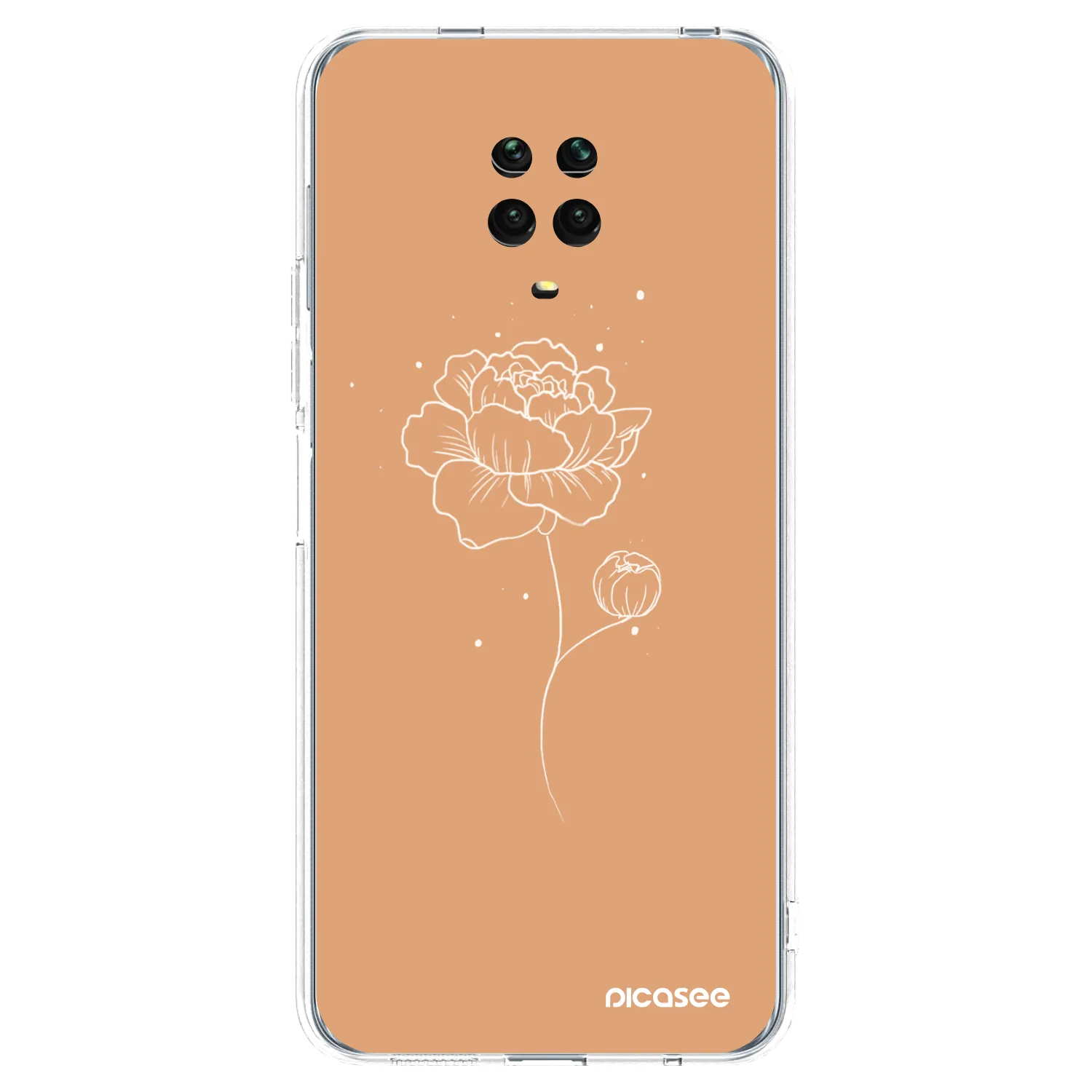 Picasee silikónový prehľadný obal pre Xiaomi Redmi Note 9 Pro - Peonies