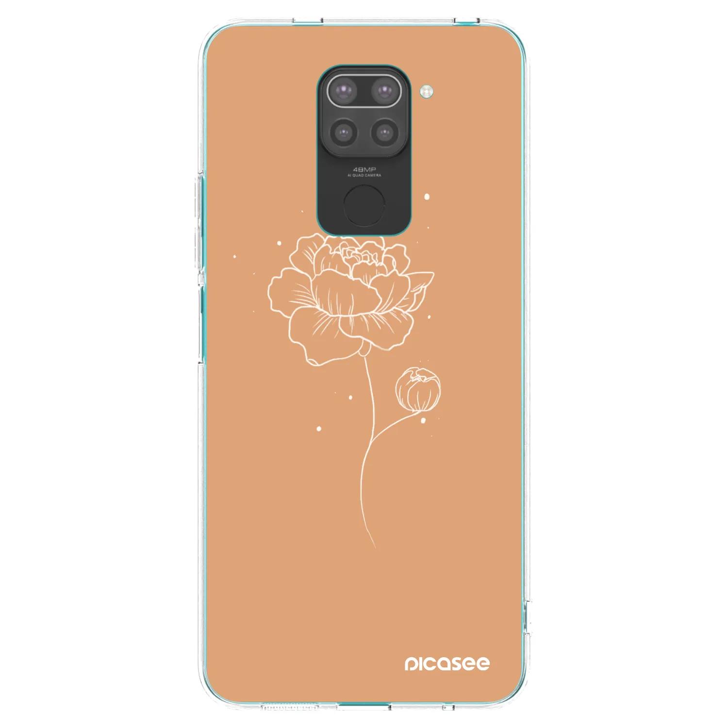 Picasee silikónový čierny obal pre Xiaomi Redmi Note 9 - Peonies