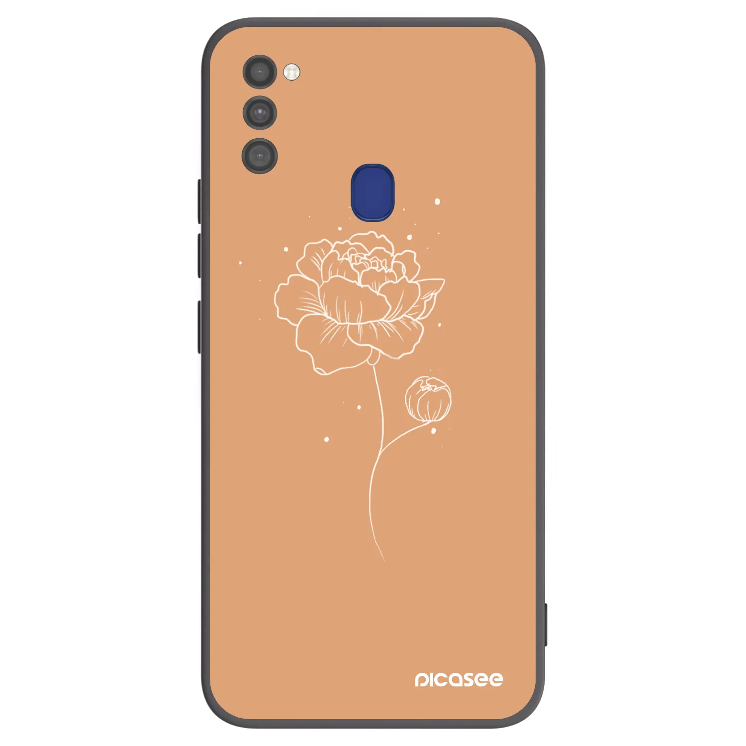 Picasee silikónový čierny obal pre Samsung Galaxy M21 M215F - Peonies