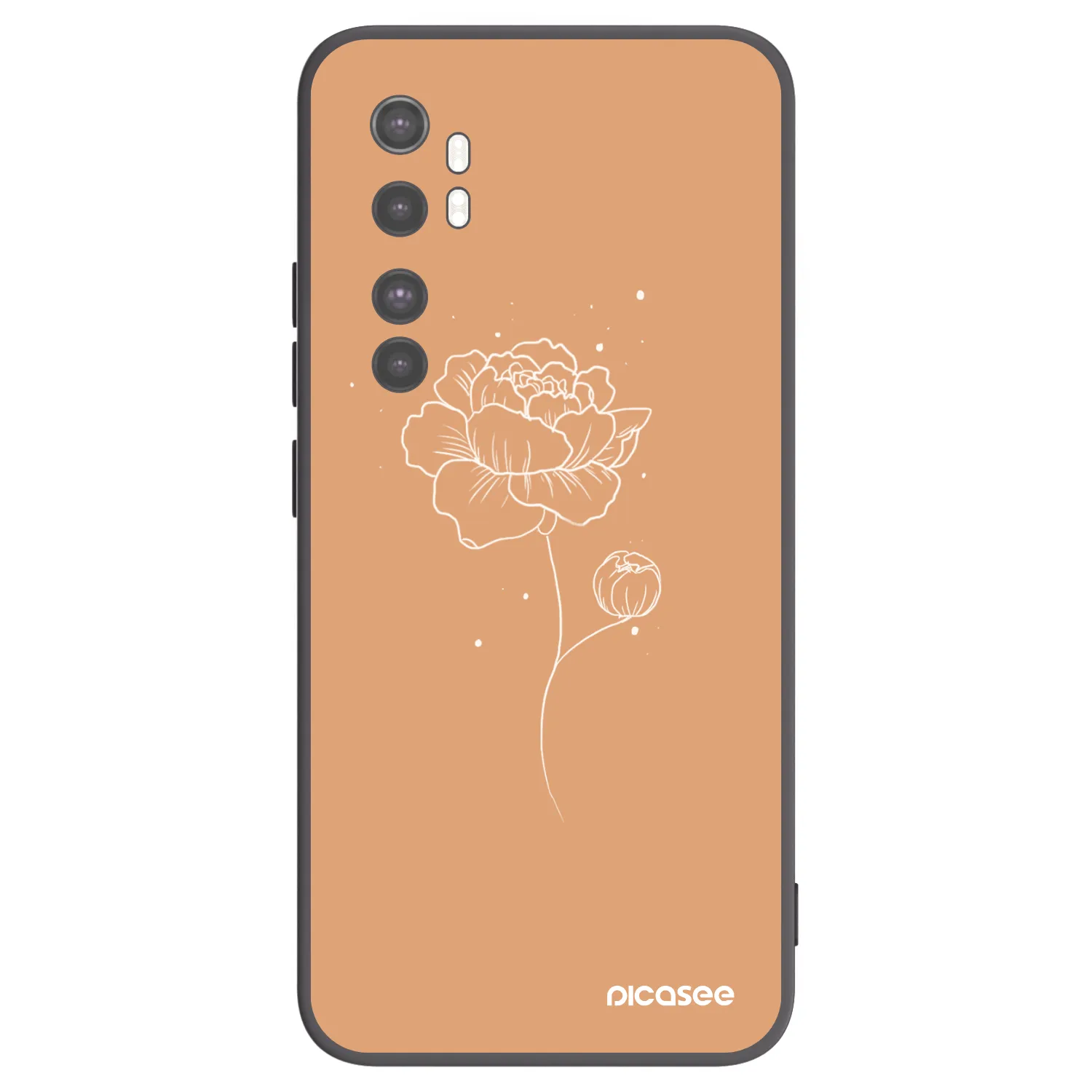Picasee silikónový čierny obal pre Xiaomi Mi Note 10 Lite - Peonies
