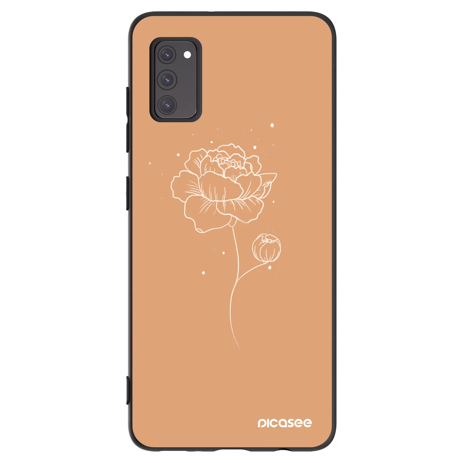 Picasee silikónový čierny obal pre Samsung Galaxy A41 A415F - Peonies