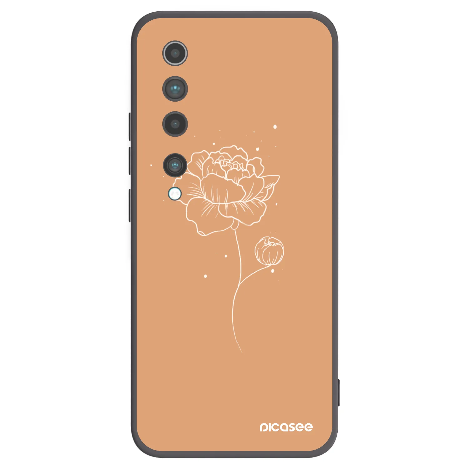 Picasee silikónový čierny obal pre Xiaomi Mi 10 - Peonies