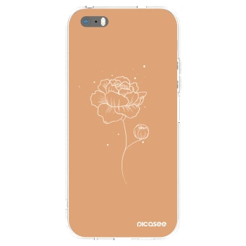 Picasee silikónový prehľadný obal pre Apple iPhone 5/5S/SE - Peonies