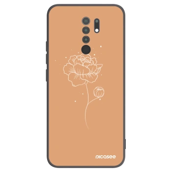 Picasee silikónový čierny obal pre Xiaomi Redmi 9 - Peonies