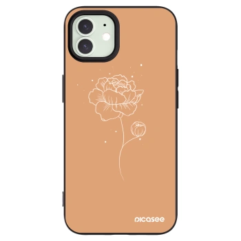 Picasee silikónový čierny obal pre Apple iPhone 12 - Peonies