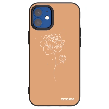 Picasee silikónový čierny obal pre Apple iPhone 12 mini - Peonies