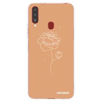 Picasee silikónový prehľadný obal pre Samsung Galaxy A20s - Peonies