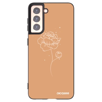 Picasee silikónový čierny obal pre Samsung Galaxy S21 5G G991B - Peonies
