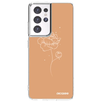 Picasee silikónový prehľadný obal pre Samsung Galaxy S21 Ultra 5G G998B - Peonies