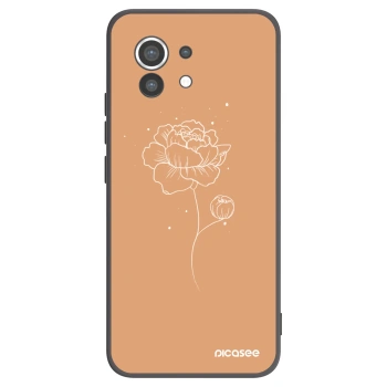 Picasee silikónový čierny obal pre Xiaomi Mi 11 - Peonies
