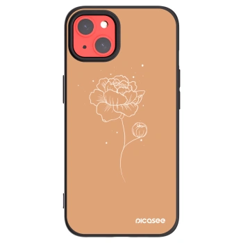 Picasee silikónový čierny obal pre Apple iPhone 13 - Peonies
