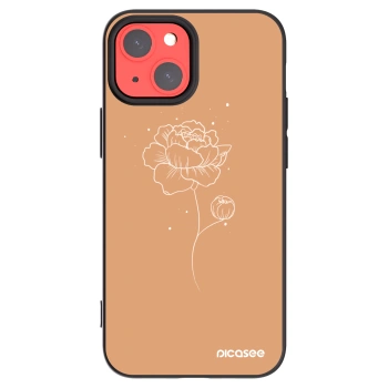 Picasee silikónový čierny obal pre Apple iPhone 13 mini - Peonies