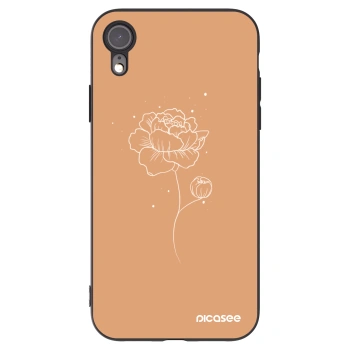 Picasee silikónový čierny obal pre Apple iPhone XR - Peonies
