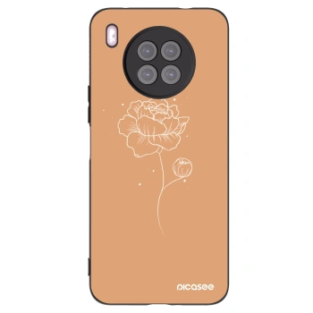 Picasee silikónový čierny obal pre Huawei Nova 8i - Peonies