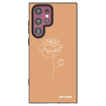 Picasee silikónový čierny obal pre Samsung Galaxy S22 Ultra 5G - Peonies