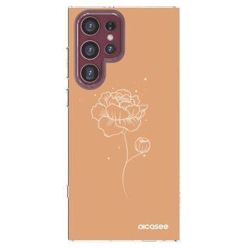 Picasee silikónový prehľadný obal pre Samsung Galaxy S22 Ultra 5G - Peonies