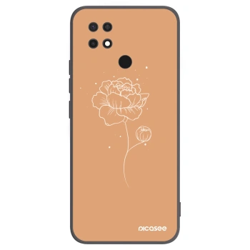 Picasee silikónový čierny obal pre Xiaomi Redmi 10C - Peonies