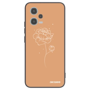 Picasee silikónový čierny obal pre Xiaomi Redmi Note 12 5G - Peonies
