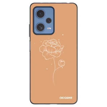 Picasee silikónový čierny obal pre Xiaomi Redmi Note 12 Pro 5G - Peonies