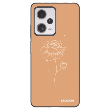 Picasee silikónový čierny obal pre Xiaomi Redmi Note 12 Pro+ 5G - Peonies