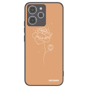 Picasee silikónový čierny obal pre Xiaomi Redmi 12 4G - Peonies