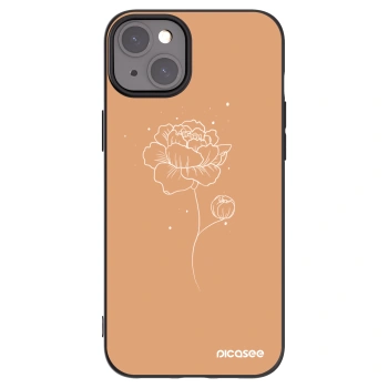 Picasee silikónový čierny obal pre Apple iPhone 15 Plus - Peonies