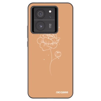 Picasee silikónový čierny obal pre Xiaomi 13T Pro - Peonies