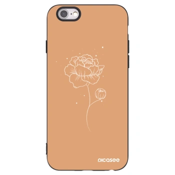 Picasee silikónový čierny obal pre Apple iPhone 6/6S - Peonies