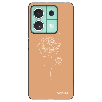 Picasee silikónový čierny obal pre Xiaomi Redmi Note 13 5G - Peonies