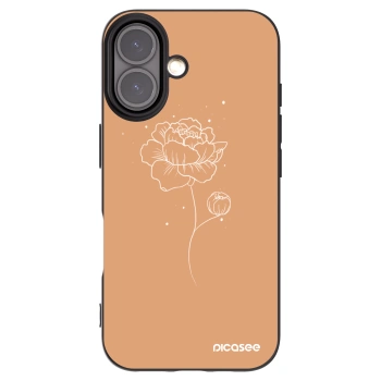 Picasee silikónový čierny obal pre Apple iPhone 16 - Peonies