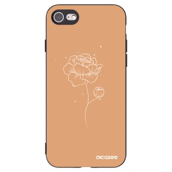 Picasee silikónový čierny obal pre Apple iPhone 8 - Peonies