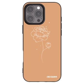 Picasee silikónový čierny obal pre Apple iPhone 16 Pro Max - Peonies