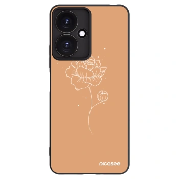 Picasee silikónový čierny obal pre Xiaomi Redmi 13C 5G - Peonies