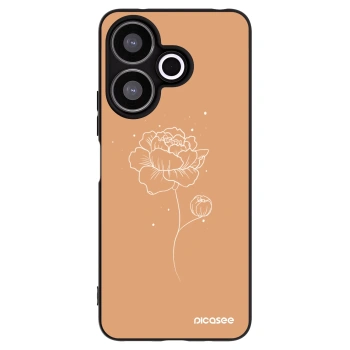 Picasee silikónový čierny obal pre Xiaomi Redmi 13 4G - Peonies