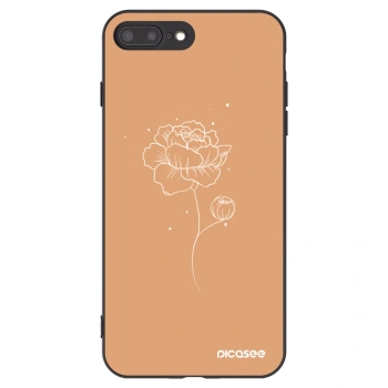 Picasee silikónový čierny obal pre Apple iPhone 8 Plus - Peonies