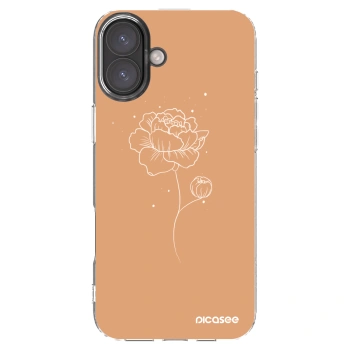 Picasee silikónový prehľadný obal pre Apple iPhone 16 Plus - Peonies