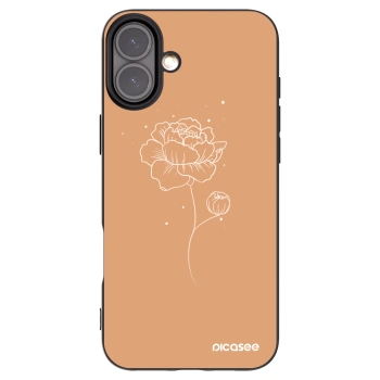 Picasee silikónový čierny obal pre Apple iPhone 16 Plus - Peonies