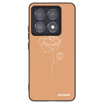Picasee silikónový čierny obal pre Xiaomi 14T Pro - Peonies