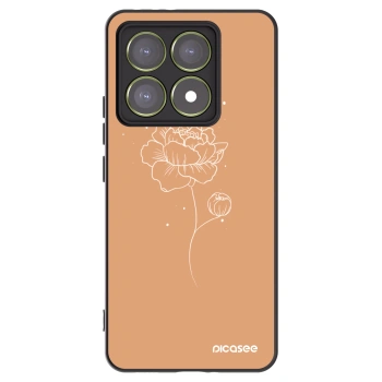 Picasee silikónový čierny obal pre Xiaomi 14T - Peonies