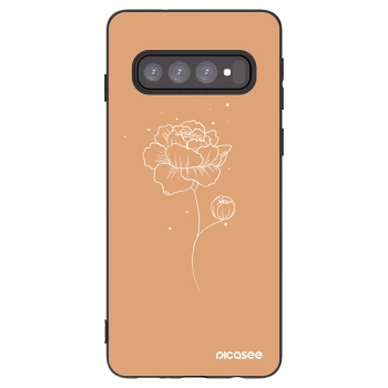 Picasee silikónový čierny obal pre Samsung Galaxy S10 G973 - Peonies