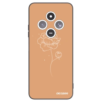Picasee silikónový čierny obal pre Xiaomi Redmi 14C - Peonies