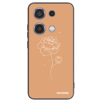 Picasee silikónový čierny obal pre Xiaomi Redmi Note 14S - Peonies