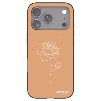 Picasee silikónový čierny obal pre Apple iPhone 17 Pro - Peonies