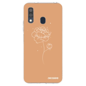 Picasee silikónový prehľadný obal pre Samsung Galaxy A40 A405F - Peonies